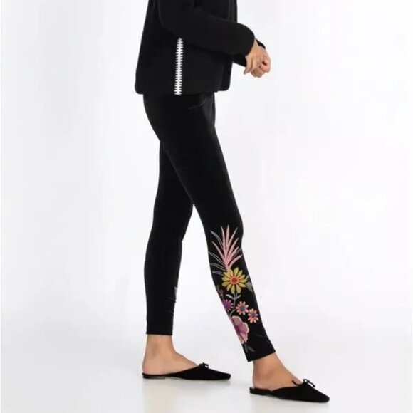 Johnny Was Tiarei Velvet Bishop Sleeve Kimono Coat Floral Embroidery Black New - Picture 13 of 15